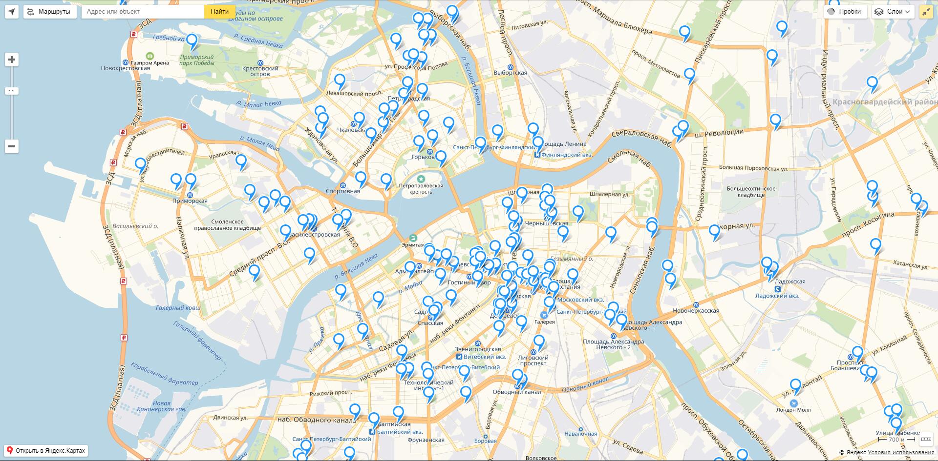 Карта точек guestspb.ru
