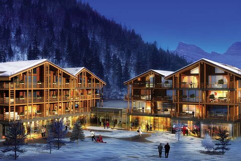 W Verbier на горнолыжном курорте Вербье в Швейцарии предлагает 123 номера, расположенных в четырех шале