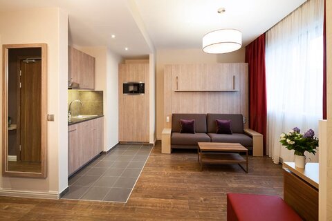 Апарт-отель Adagio Moscow Paveletskaya включает одно-, двух- и трехкомнатные квартиры с кухней, которая является составной частью одной из комнат
