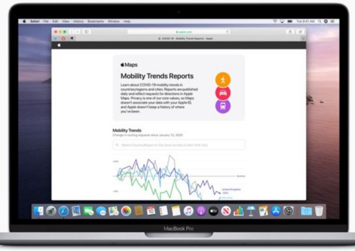 Apple открыла доступ к статистике передвижений людей во время пандемии